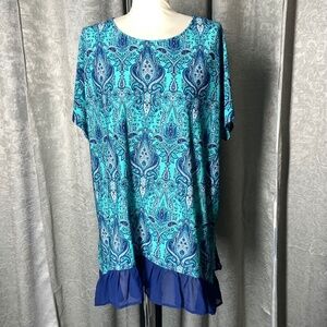 Women’s EST 1946 18/20W Blue/Green Tunic Top